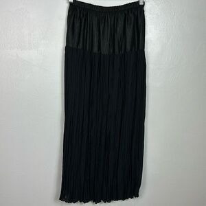 Positive Attitude Vintage Elastic Waist Pleated High Rise Maxi Skirt Size S/M